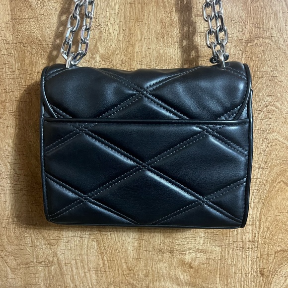 Michael Kors serena flap Black Quilted shoulder and Crossbody Bag  Chain Strap - Picture 10 of 14